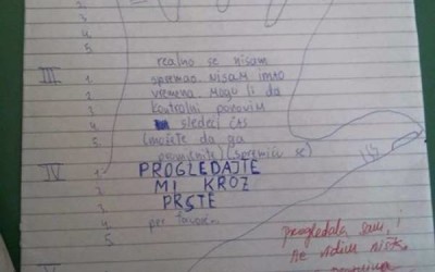 OVAKO SE U BOSNI GLEDA ĐACIMA KROZ PRSTE: Kontrolni sarajevskog učenika zapalio internet!